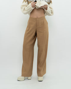 ALICE + OLIVIA x Camel Linen Wide Leg Pant (M)