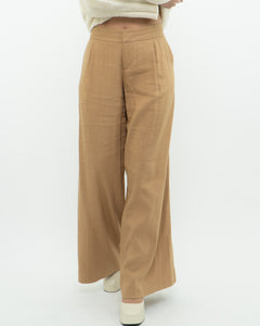 ALICE + OLIVIA x Camel Linen Wide Leg Pant (M)