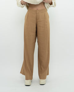 ALICE + OLIVIA x Camel Linen Wide Leg Pant (M)