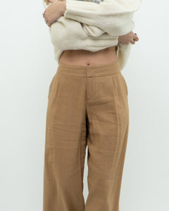 ALICE + OLIVIA x Camel Linen Wide Leg Pant (M)