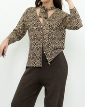 Load image into Gallery viewer, Modern x Brown, Beige Patterned Pearl Beaded Top (S-L)