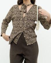 Load image into Gallery viewer, Modern x Brown, Beige Patterned Pearl Beaded Top (S-L)