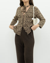 Load image into Gallery viewer, Modern x Brown, Beige Patterned Pearl Beaded Top (S-L)