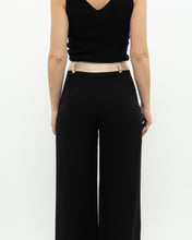 Load image into Gallery viewer, Vintage x Black, Beige Silk Flowy Pant (S, M)