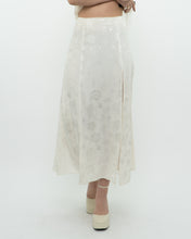 Load image into Gallery viewer, WILFRED x Cream Floral Satin Midi Skirt (S, M)