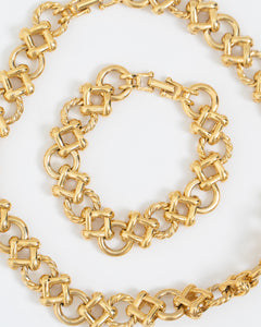 Vintage x Chunky Gold Bracelet, Necklace Set