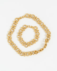 Vintage x Chunky Gold Bracelet, Necklace Set