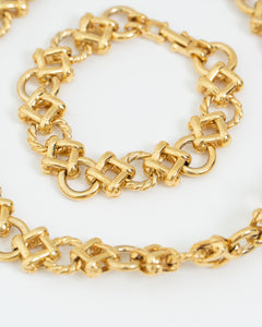 Vintage x Chunky Gold Bracelet, Necklace Set