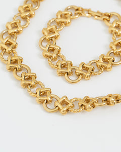 Vintage x Chunky Gold Bracelet, Necklace Set