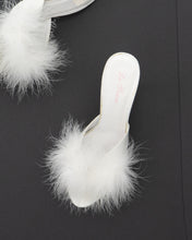 Load image into Gallery viewer, Vintage x La Senza White Feather Stilettos (8.5, 9)