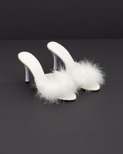 Load image into Gallery viewer, Vintage x La Senza White Feather Stilettos (8.5, 9)