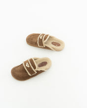 Load image into Gallery viewer, Vintage x BROWNS Tan Suede Fleece Mules (7-8)