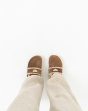 Load image into Gallery viewer, Vintage x BROWNS Tan Suede Fleece Mules (7-8)