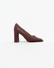 Load image into Gallery viewer, Vintage x TRANSIT Red Snakeskin Leather Chunky Heels (8, 8.5)