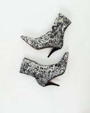 Load image into Gallery viewer, VALENTINO x Silver, Black Sequin Boots (6, 6.5)