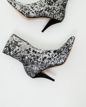 Load image into Gallery viewer, VALENTINO x Silver, Black Sequin Boots (6, 6.5)