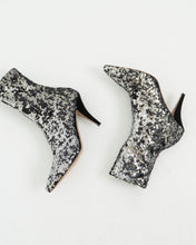 Load image into Gallery viewer, VALENTINO x Silver, Black Sequin Boots (6, 6.5)