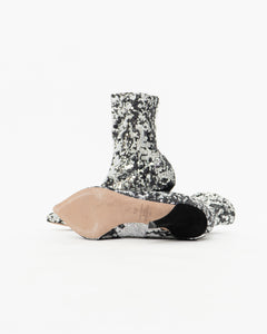 VALENTINO x Silver, Black Sequin Boots (6, 6.5)