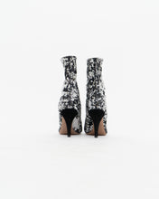 Load image into Gallery viewer, VALENTINO x Silver, Black Sequin Boots (6, 6.5)