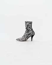 Load image into Gallery viewer, VALENTINO x Silver, Black Sequin Boots (6, 6.5)