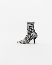 Load image into Gallery viewer, VALENTINO x Silver, Black Sequin Boots (6, 6.5)