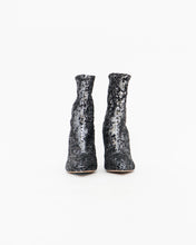 Load image into Gallery viewer, VALENTINO x Silver, Black Sequin Boots (6, 6.5)