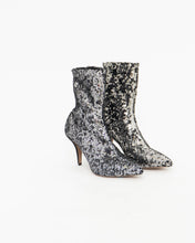 Load image into Gallery viewer, VALENTINO x Silver, Black Sequin Boots (6, 6.5)