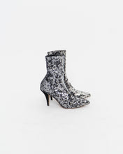 Load image into Gallery viewer, VALENTINO x Silver, Black Sequin Boots (6, 6.5)