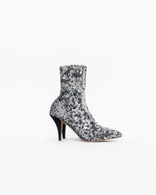 Load image into Gallery viewer, VALENTINO x Silver, Black Sequin Boots (6, 6.5)