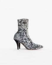 Load image into Gallery viewer, VALENTINO x Silver, Black Sequin Boots (6, 6.5)