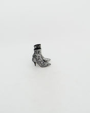 Load image into Gallery viewer, VALENTINO x Silver, Black Sequin Boots (6, 6.5)