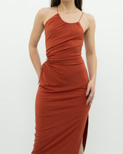 Load image into Gallery viewer, DYNAMITE x Orange Cutout Cinched Midi Dress (XS, S)