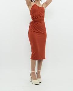 DYNAMITE x Orange Cutout Cinched Midi Dress (XS, S)