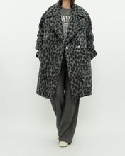 Load image into Gallery viewer, MICHAEL KORS x Grey Leopard Fuzzy Wool-Blend Jacket (XS-M)