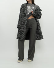 Load image into Gallery viewer, MICHAEL KORS x Grey Leopard Fuzzy Wool-Blend Jacket (XS-M)