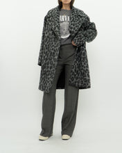 Load image into Gallery viewer, MICHAEL KORS x Grey Leopard Fuzzy Wool-Blend Jacket (XS-M)