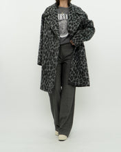 Load image into Gallery viewer, MICHAEL KORS x Grey Leopard Fuzzy Wool-Blend Jacket (XS-M)