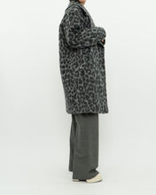 Load image into Gallery viewer, MICHAEL KORS x Grey Leopard Fuzzy Wool-Blend Jacket (XS-M)