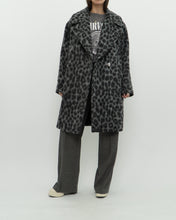 Load image into Gallery viewer, MICHAEL KORS x Grey Leopard Fuzzy Wool-Blend Jacket (XS-M)