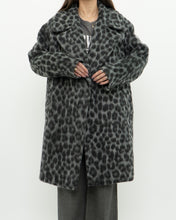 Load image into Gallery viewer, MICHAEL KORS x Grey Leopard Fuzzy Wool-Blend Jacket (XS-M)