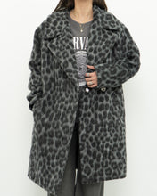 Load image into Gallery viewer, MICHAEL KORS x Grey Leopard Fuzzy Wool-Blend Jacket (XS-M)