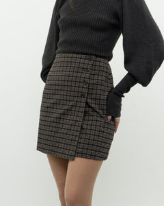 Vintage x Made in Canada x JACOB Deadstock Grey Plaid Mini Skirt (XS)