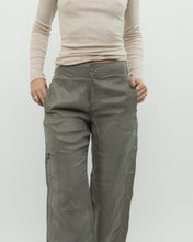 Load image into Gallery viewer, Vintage x JULIA BERGOVICH Green Silk Cargo Pant (S)