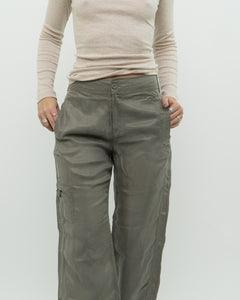 Vintage x JULIA BERGOVICH Green Silk Cargo Pant (S)