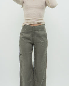 Vintage x JULIA BERGOVICH Green Silk Cargo Pant (S)