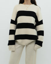 Load image into Gallery viewer, OAK + FORT Cream Striped Knit Sweater (XS-XL)