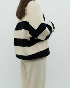 OAK + FORT Cream Striped Knit Sweater (XS-XL)