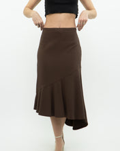 Load image into Gallery viewer, Vintage x Made in Canada x Mocha Assymetric Midi Skirt (S, M)