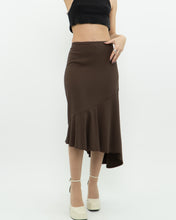 Load image into Gallery viewer, Vintage x Made in Canada x Mocha Assymetric Midi Skirt (S, M)