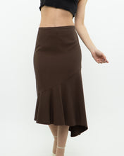 Load image into Gallery viewer, Vintage x Made in Canada x Mocha Assymetric Midi Skirt (S, M)